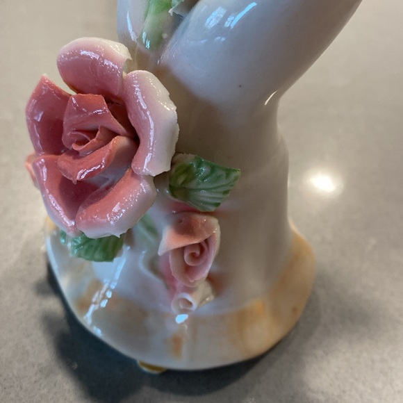 SET 2 Vintage Antique Hand Roses Ring Holders Porcelain Jewelry stand - Picture 6 of 16